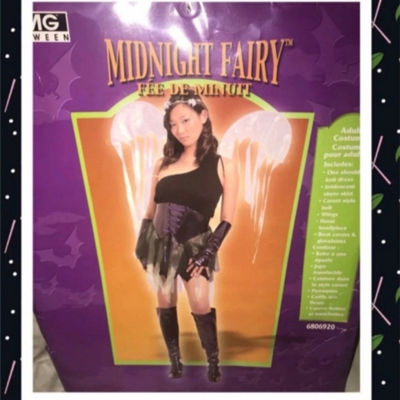 "MIDNIGHT FAIRY!" WOMENS DELUXE IRIDESCENT FAIRY COSTUME SIZE S/M NEW! - Picture 11 of 12